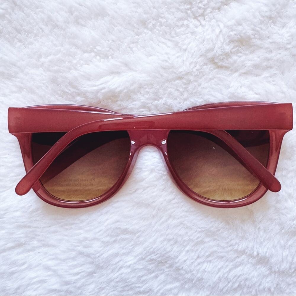 Mina Burgundy Brown Chic Sunglasses - Picture 12 of 12